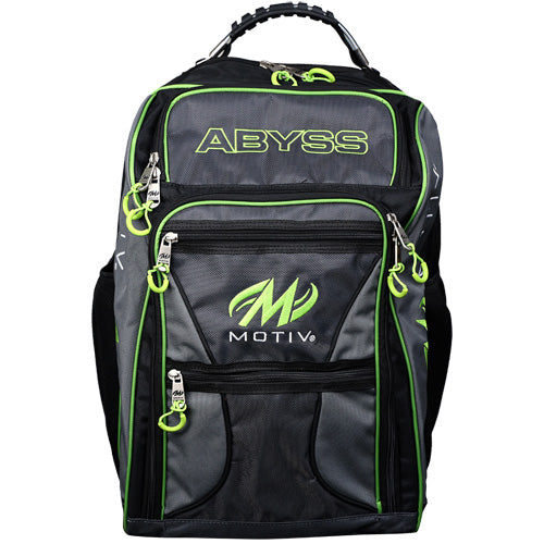 Motiv Abyss Giant Bowling Backpack (Gray / Lime - Front)