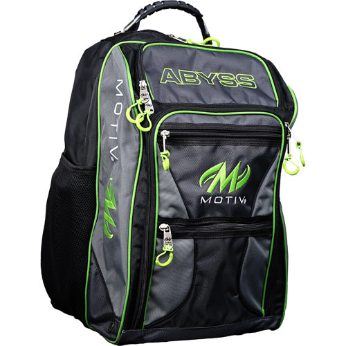 Motiv Abyss Giant Bowling Backpack (Gray / Lime - Front)