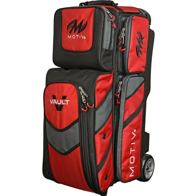 Motiv Vault Triple - 3 Ball Roller Bowling Bag (Fire Red)
