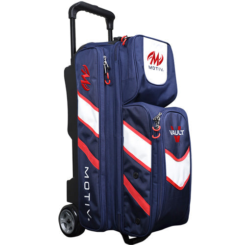 Motiv Vault Liberty Triple - 3 Ball Roller Bowling Bag (Liberty - Blue / Red / White)