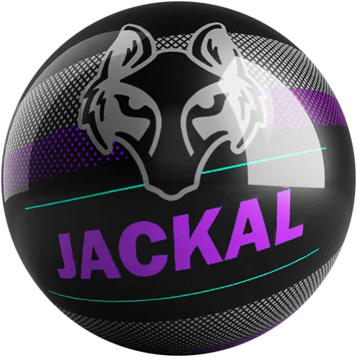 On The Ball Motiv Jackal Pixel Spare Black / Purple - Novelty Bowling Ball (Front)