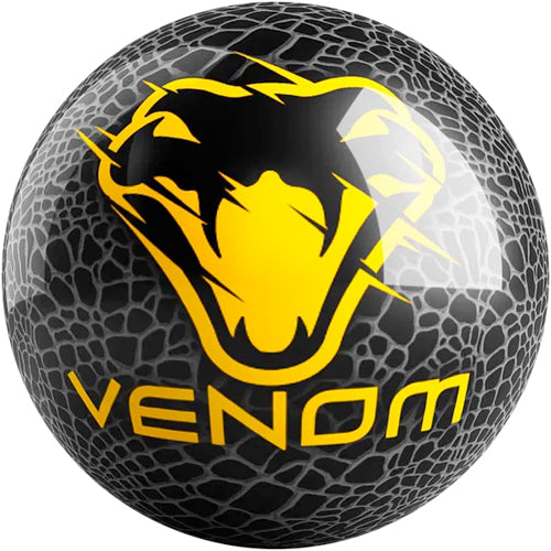 On The Ball Motiv Venom Spare Black / Gold - Novelty Bowling Ball (Front)